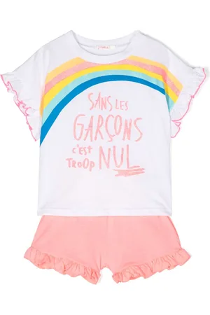Billieblush Rainbow-print shorts set