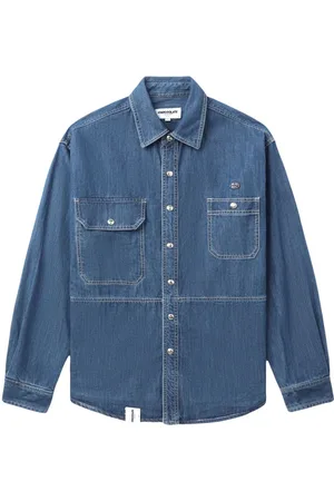 Chocoolate Logo-patch denim shirt