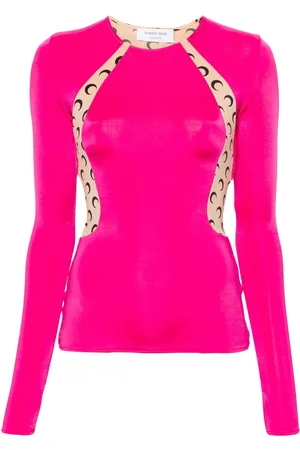 Marine Serre Regenerated draped long-sleeve top