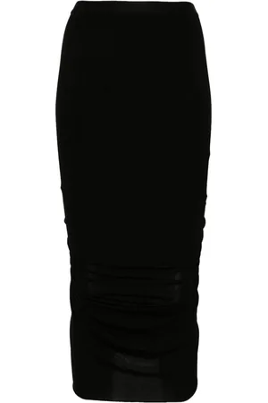 Rick Owens Shrimp ruched midi skirt