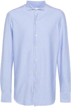 Finamore Vertical-striped shirt