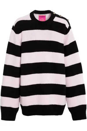 Barrie Striped intarsia-knit jumper