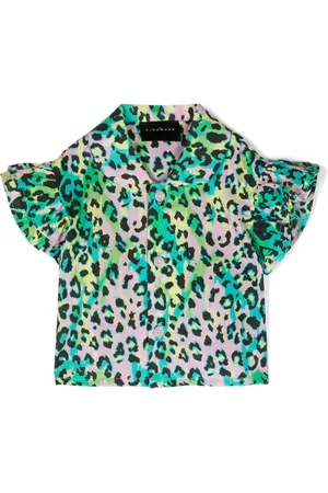 John Richmond Abstract leopard-print shirt