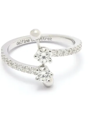DELFINA DELETTREZ 18kt white gold Two In One Contrariè diamond ring