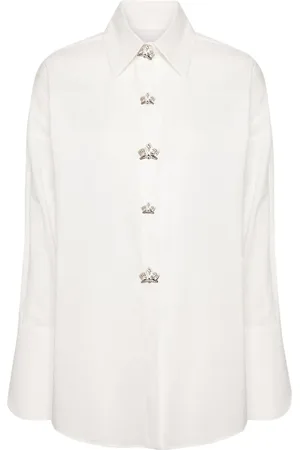 GENNY Appliqué-detail muslin shirt