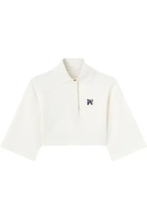 Palm Angels PA monogram cropped polo top