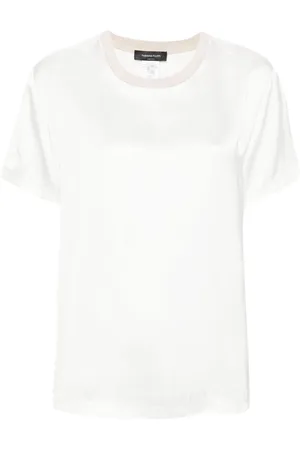 Fabiana Filippi Contrasting-neck satin blouse