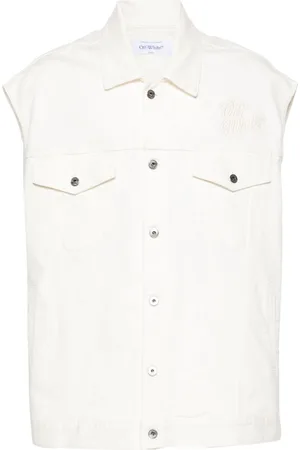 OFF-WHITE Logo-embroidered denim gilet