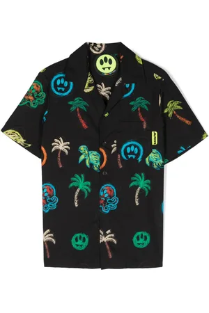 BARROW Palm tree-print bowling shirt