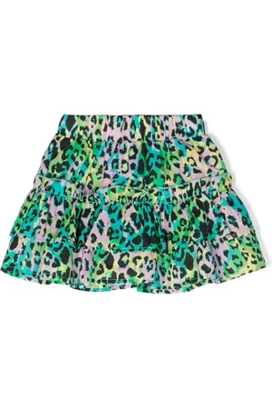 John Richmond Leopard-print tiered miniskirt