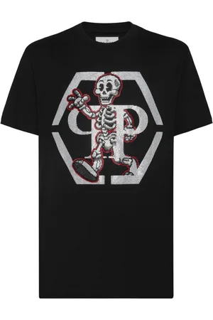 Philipp Plein Rhinestone-skeleton cotton T-shirt