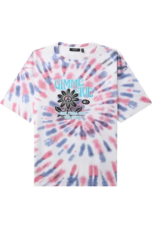 FIVE CM Slogan-print tie-dye T-shirt