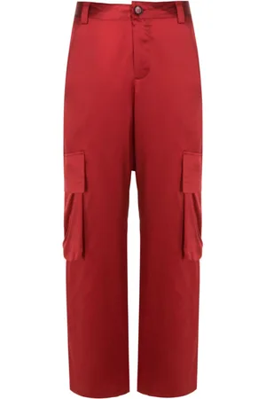 Uma Raquel Davidowicz Straight-leg silk cargo trousers