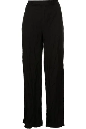 Uma Raquel Davidowicz Crinkled-finish high-waisted trousers