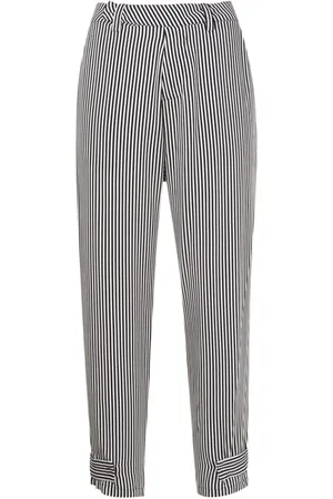 Uma Raquel Davidowicz Vertical-stripe tapered cropped trousers