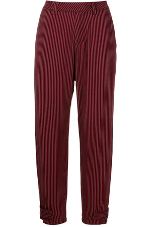 Uma Raquel Davidowicz Vertical-stripe tapered cropped trousers