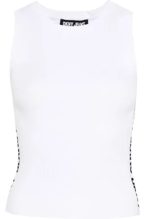DKNY Jacquard-logo ribbed top