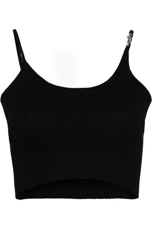 AMIRI Logo-plaque ribbed-knit top