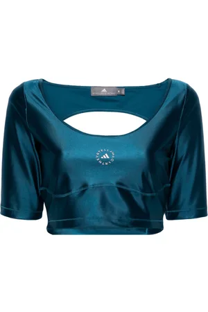 adidas Open-back cropped compression top