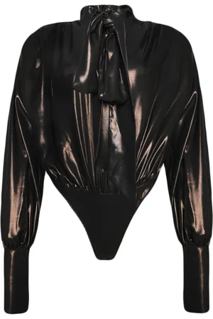 LAQUAN SMITH Pussy-bow drapd bodysuit