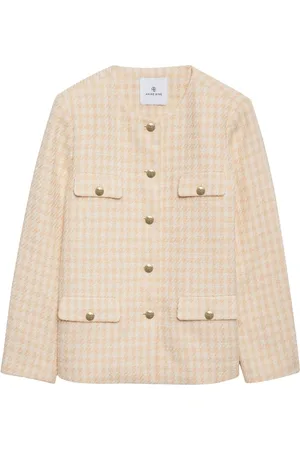 ANINE BING Janet houndstooth tweed jacket