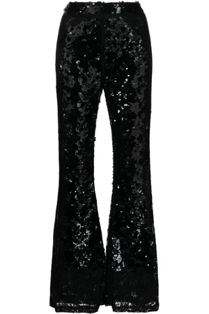 Cynthia Rowley High-waisted sequinned flared trousers