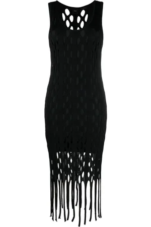 Pinko Fringed cut-out maxi dress