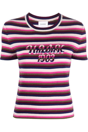 Barrie Striped cashmere top
