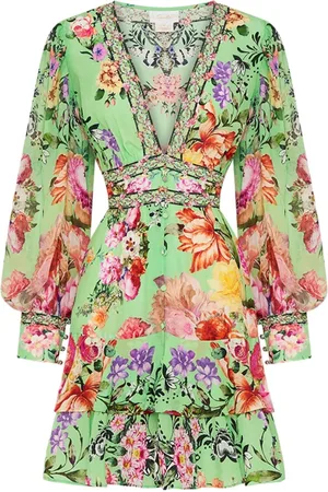 Camilla Floral-print silk minidress