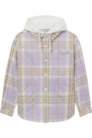Chocoolate Logo-appliqué plaid jacket