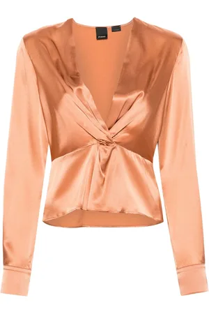 Pinko V-neck satin blouse