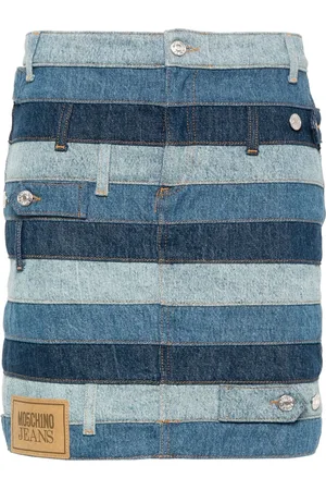 Moschino Panelled denim mini skirt
