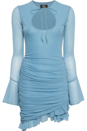 De La Vali Galle keyhole-neck chiffon mini dress