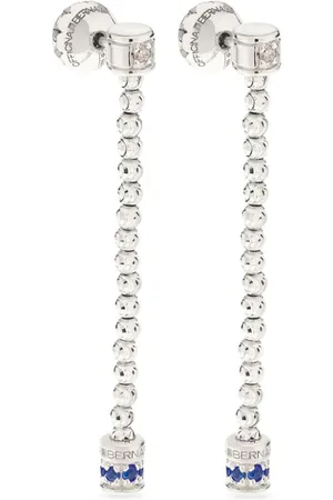 Officina Bernardi 18kt white gold Moon sapphire and diamond drop earrings