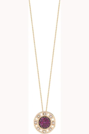 Officina Bernardi 18kt yellow small SenzaTempo ruby and diamond necklace