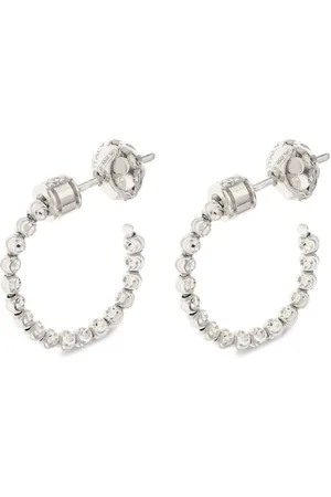 Officina Bernardi 18kt white gold Moon diamond hoop earrings