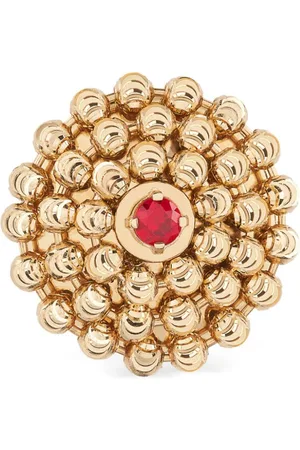 Officina Bernardi 18kt yellow Mimosa ruby earrings