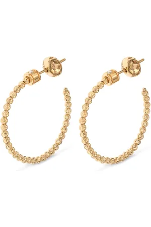 Officina Bernardi 18kt yellow Moon diamond hoop earrings