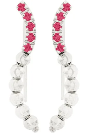 Officina Bernardi 18kt white gold Moon Eden ruby cuff earrings