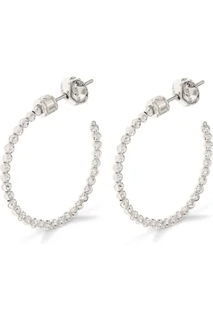 Officina Bernardi 18kt white gold Moon diamond medium hoop earrings