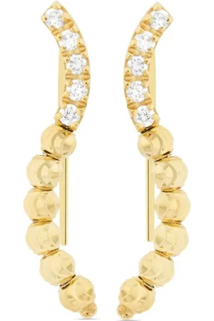 Officina Bernardi 18kt yellow Moon Eden diamond cuff earrings