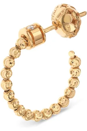 Officina Bernardi 18kt yellow Moon diamond hoop earrings