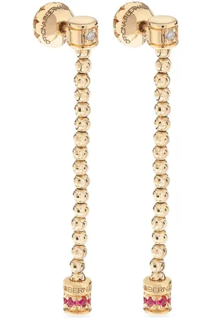 Officina Bernardi 18kt yellow Moon ruby earrings