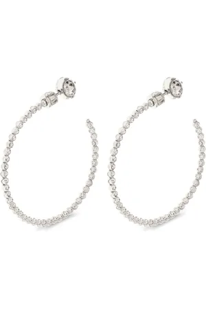 Officina Bernardi 18kt white gold Moon diamond large hoop earrings