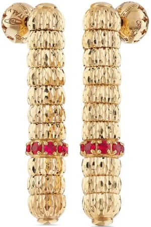 Officina Bernardi 18kt yellow Enigma ruby drop earrings