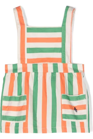 Bobo Choses Striped cotton dungaree dress