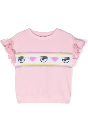 Chiara Ferragni Eyelike-motif ruffled T-shirt
