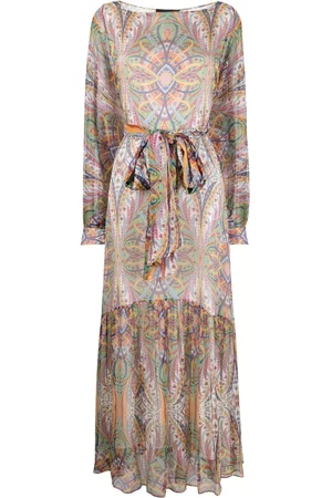 Etro Bouquet-print silk maxi dress