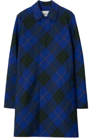 Burberry Checked twill single-breasted car coat