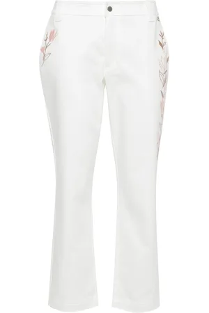 Twin-Set Floral-embroidery trousers